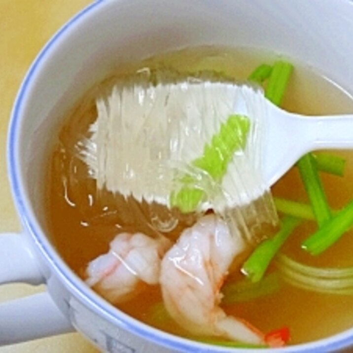 濃厚エビだし☆　「春雨スープ」